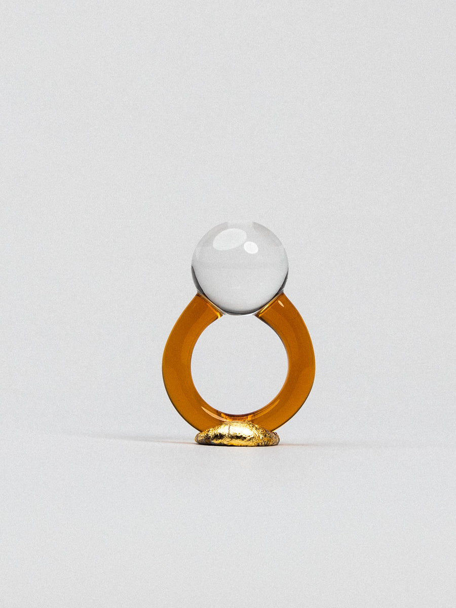 Amber Orb Ring
