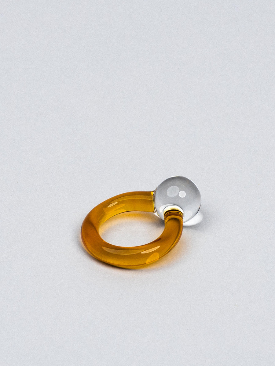 Amber Orb Ring