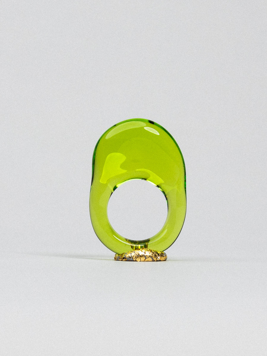 Lime Pebble Ring