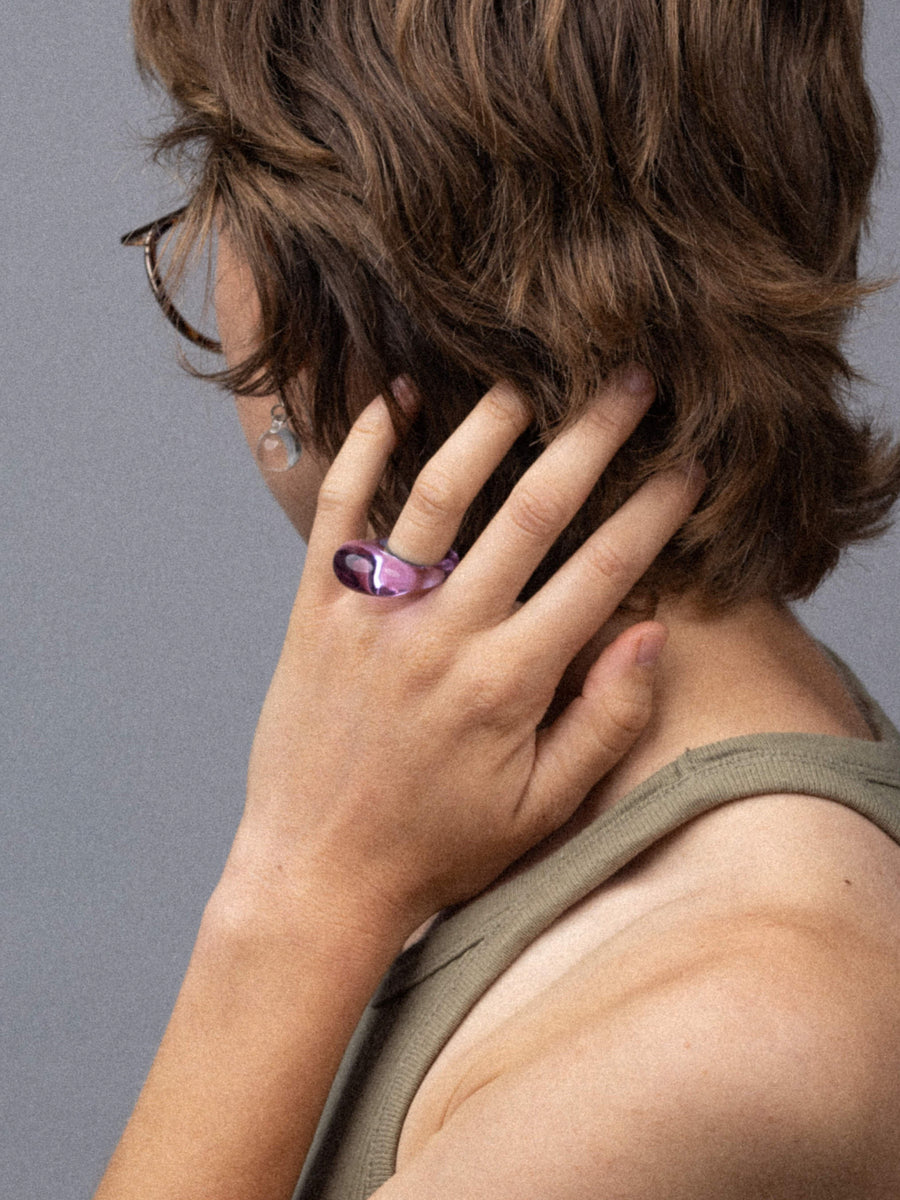 Purple Pebble Ring