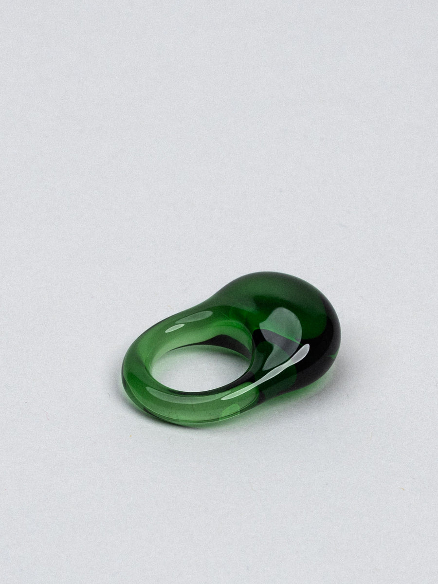 Bottle Green Pebble Ring